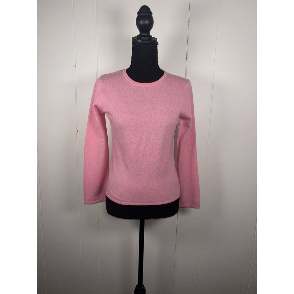 Queen‎ Of Scots Pink 100% Cashmere Crew Neck Long Sleeve Sweater Top S